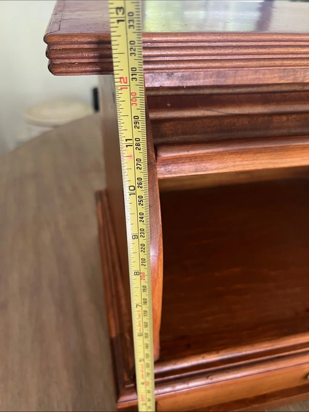 Vintage Roll Top Wooden Bread Box & drawer.  Shelf on top also. Farmhouse